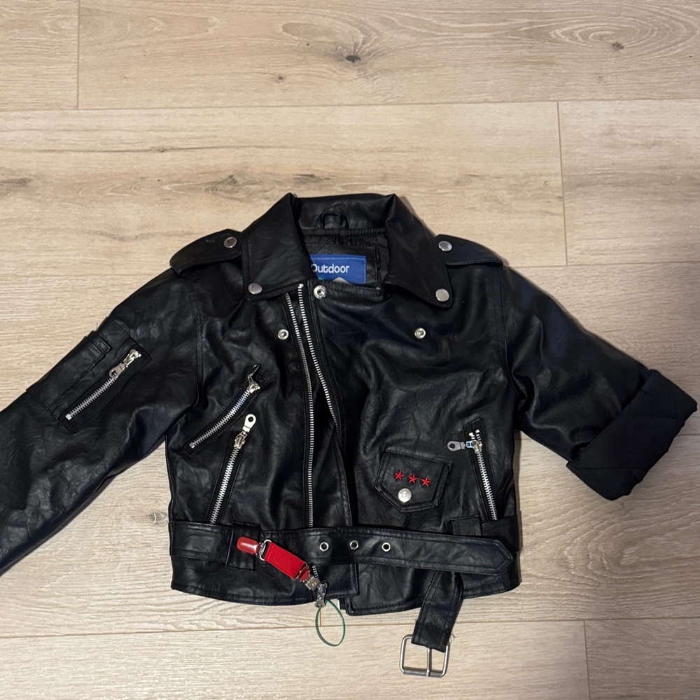 Kids Black Leather Jacket